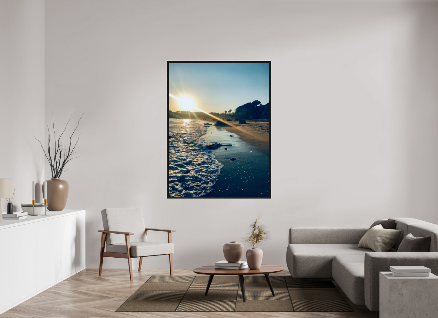 120 x 160 cm, Floater Frame Algarve sunset