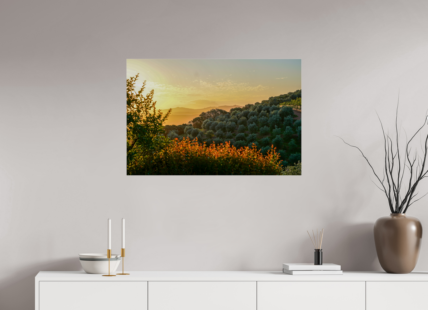 90 x 60 cm, Photo Print Under Acrylic Glass Stellenbosch fields