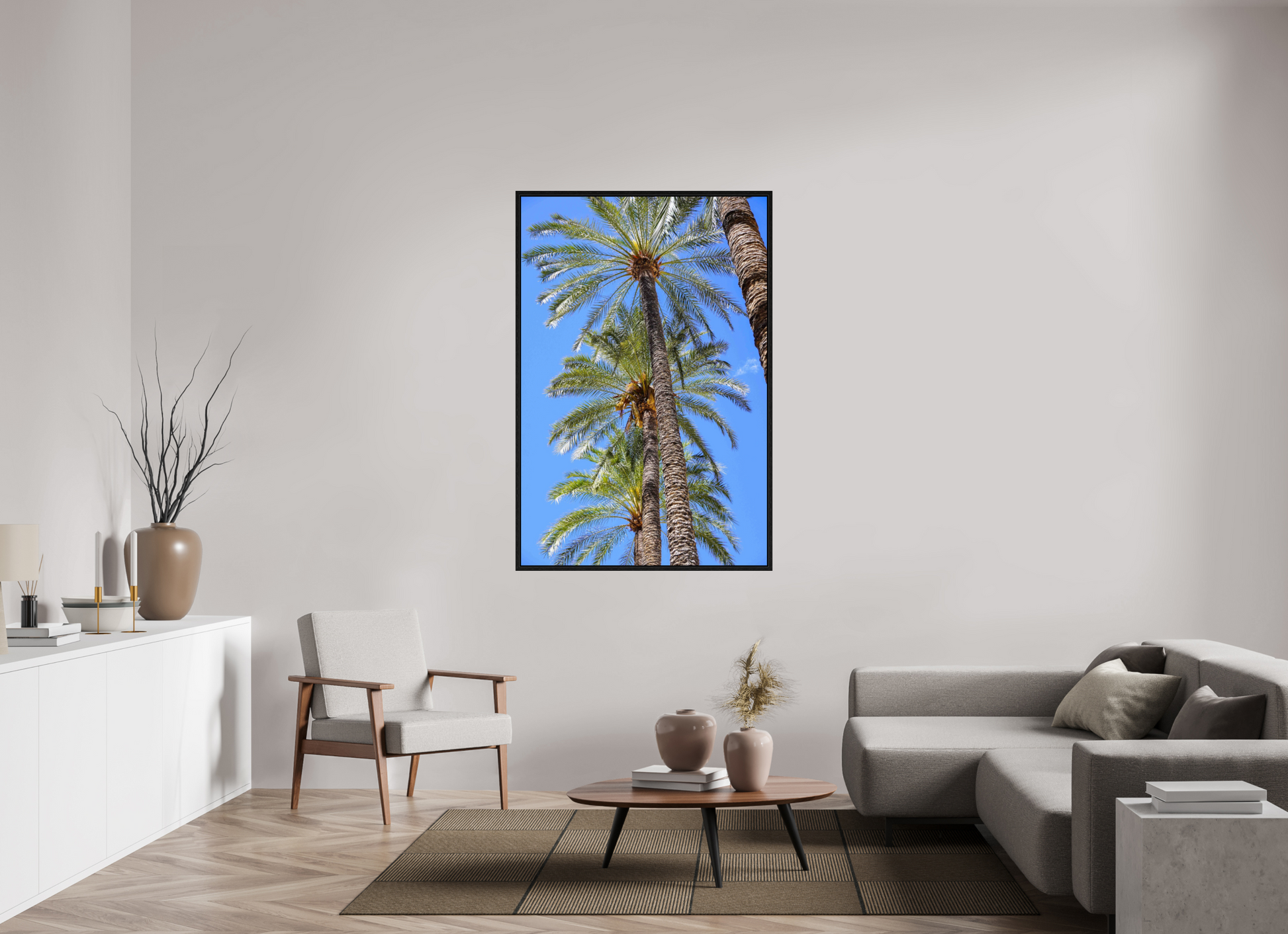 100 x 150 cm, Floater Frame Palmeras