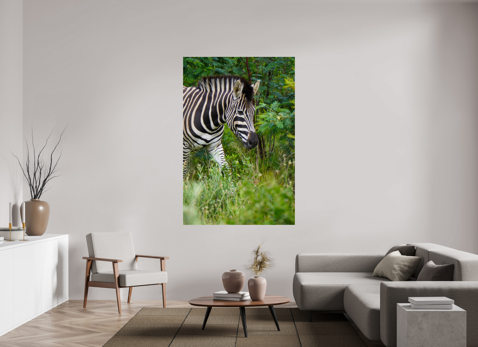 120 x 180 cm, Photo Print Under Acrylic Glass Zebra