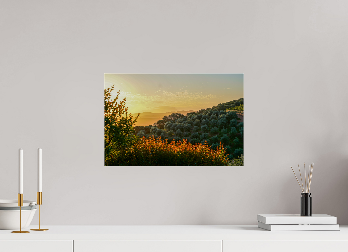 45 x 30 cm, Photo Print Under Acrylic Glass Stellenbosch fields