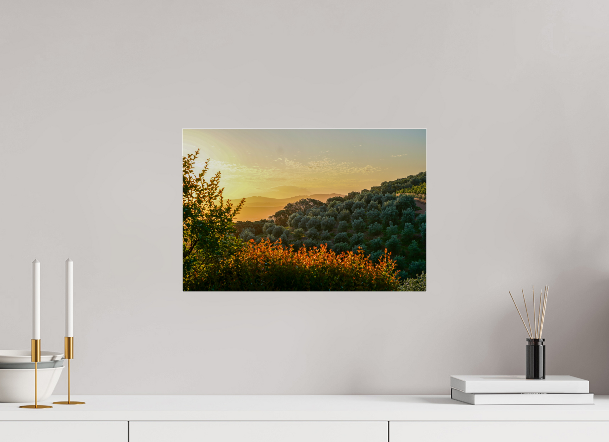 45 x 30 cm, Photo Print Under Acrylic Glass Stellenbosch fields