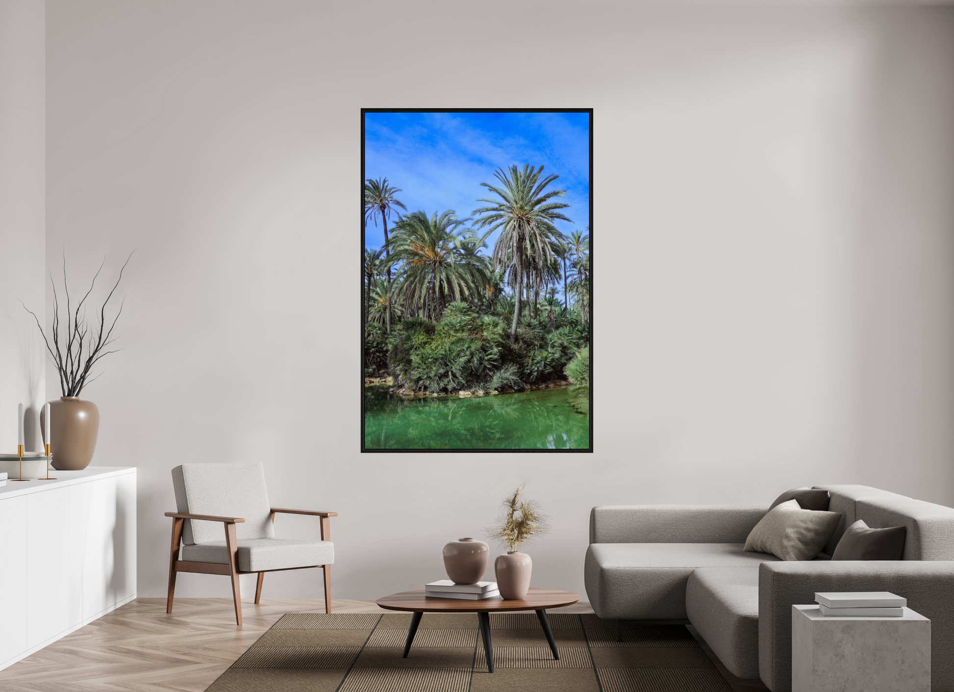 120 x 180 cm, Floater Frame Las palmeras