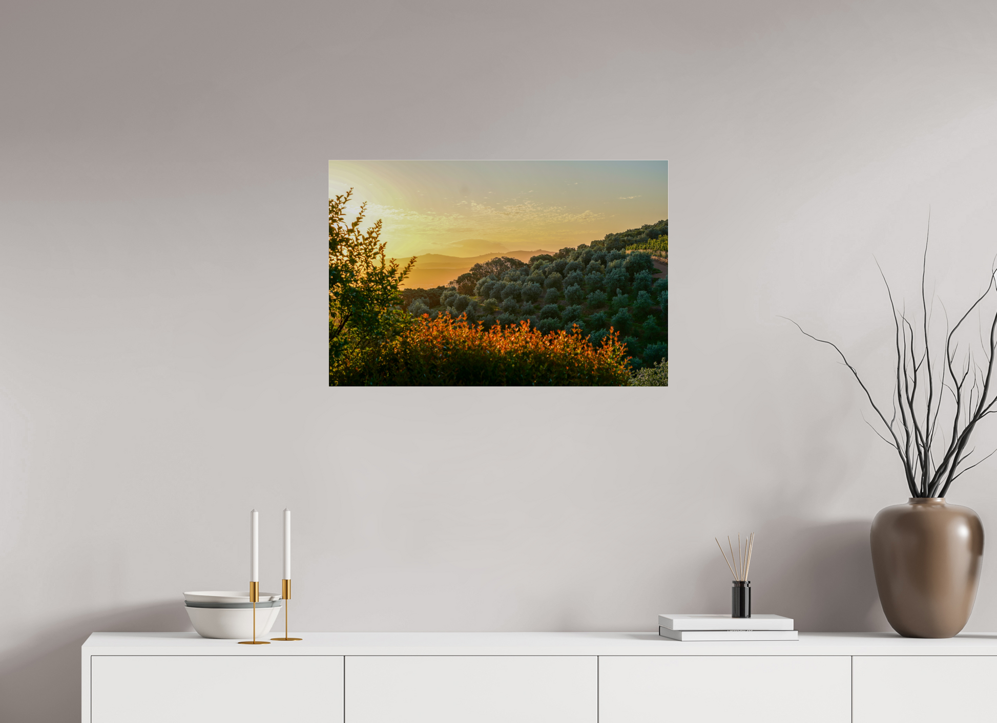 75 x 50 cm, Photo Print Under Acrylic Glass Stellenbosch fields