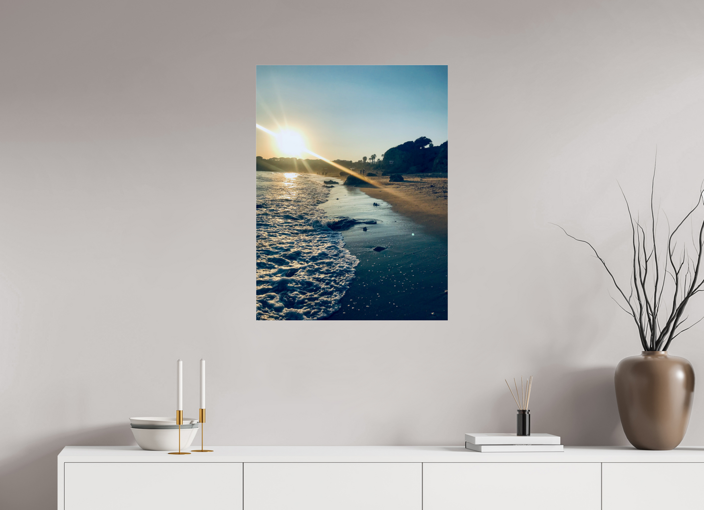 60 x 80 cm, Photo Print Under Acrylic Glass Algarve sunset