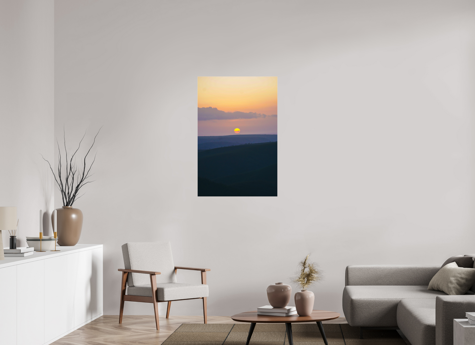 70 x 105 cm, Photo Print Under Acrylic Glass African Sunset