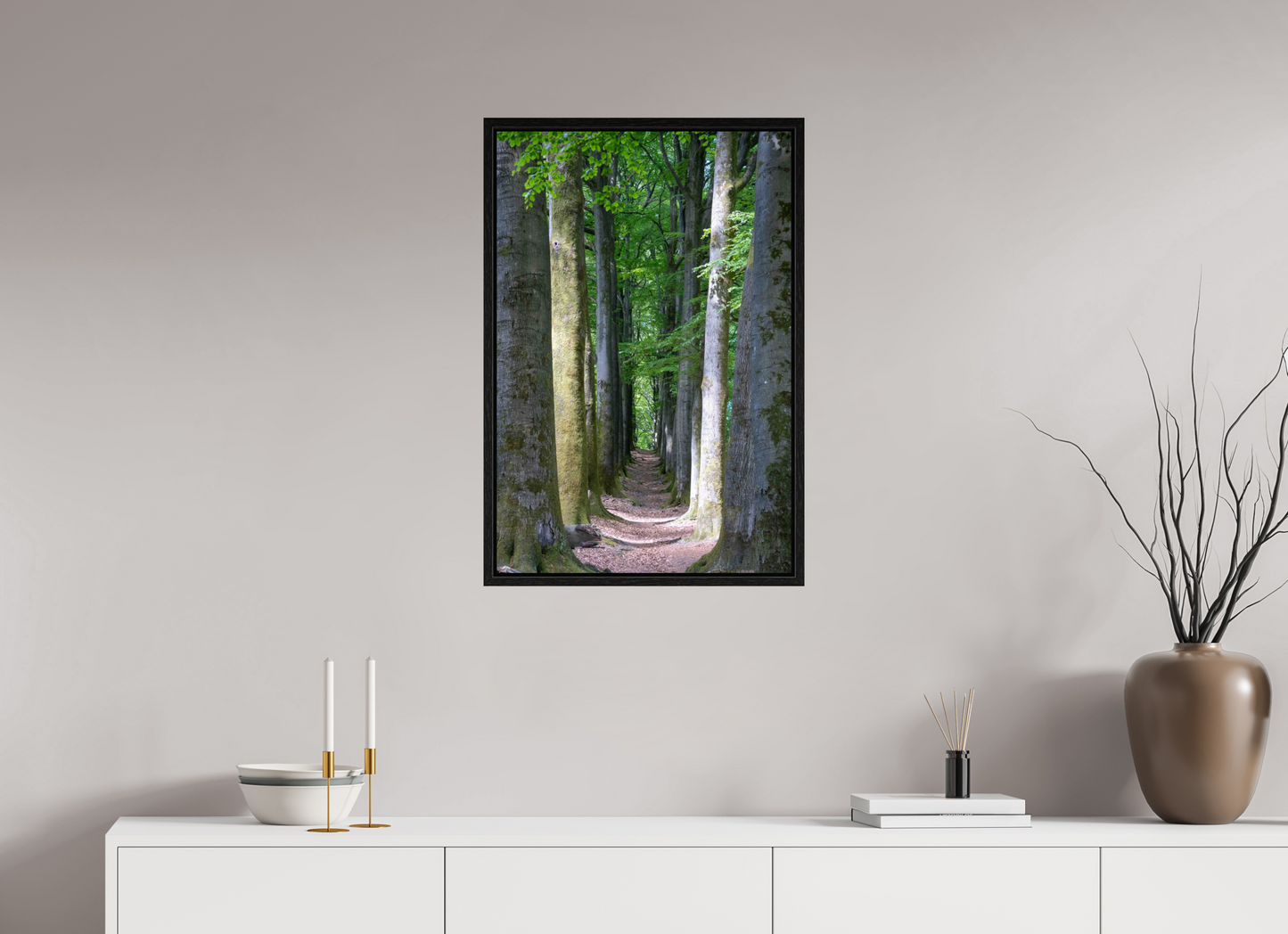 50 x 75 cm, Floater Frame Emerald Corridor