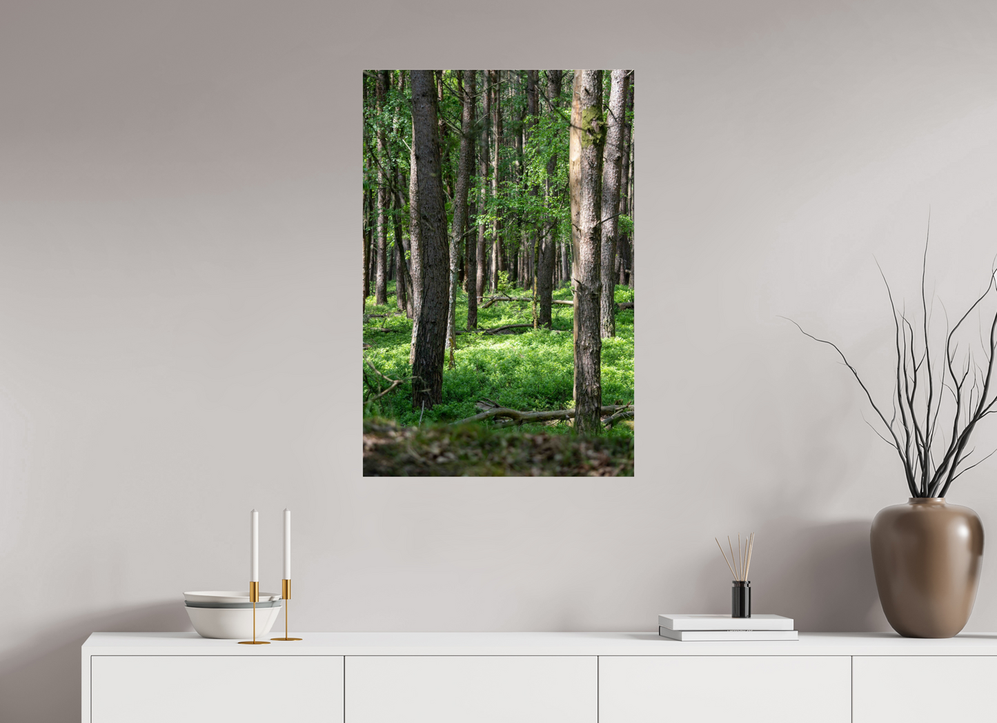 60 x 90 cm, Photo Print Under Acrylic Glass Forest Stillness
