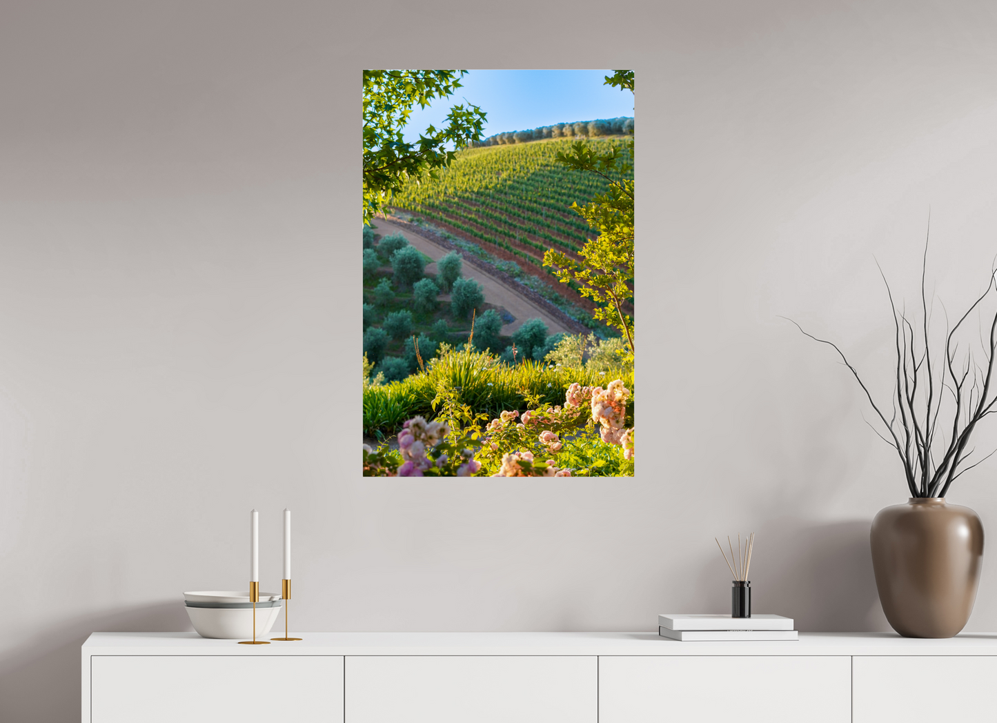 60 x 90 cm, Photo Print Under Acrylic Glass Stellenbosch fields