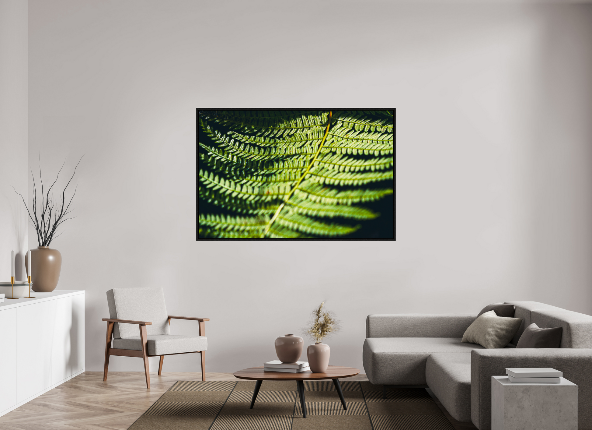 167,6 x 110 cm, Floater Frame Fern