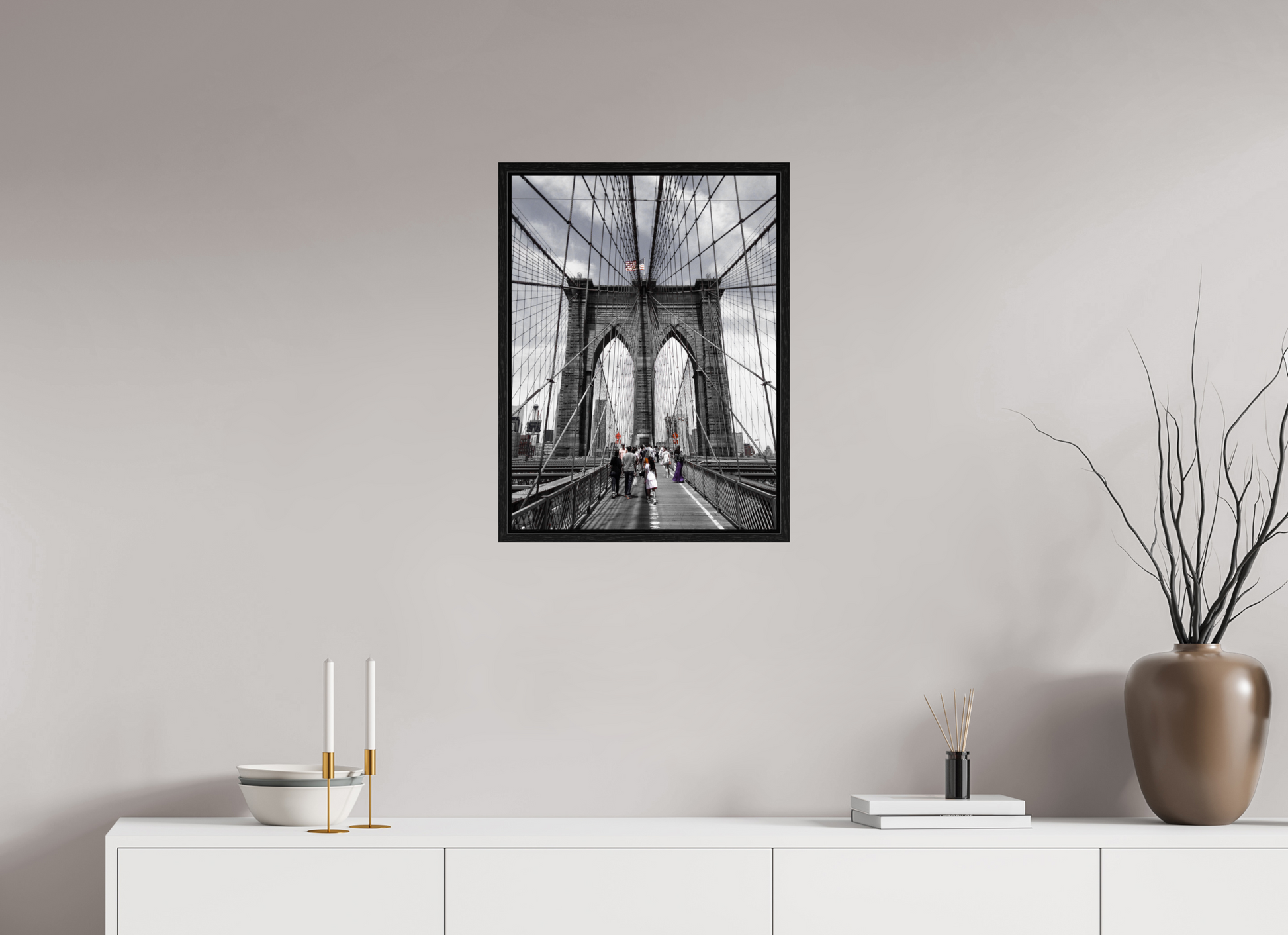 45 x 60 cm, Floater Frame Brooklyn Bridge