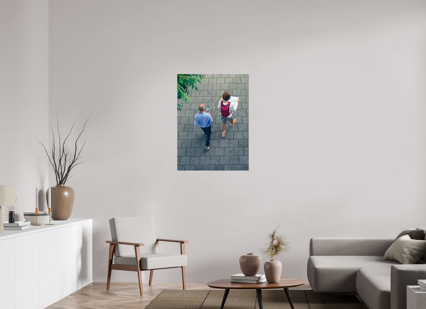 70 x 94,4 cm, Photo Print Under Acrylic Glass Map vs. mobile