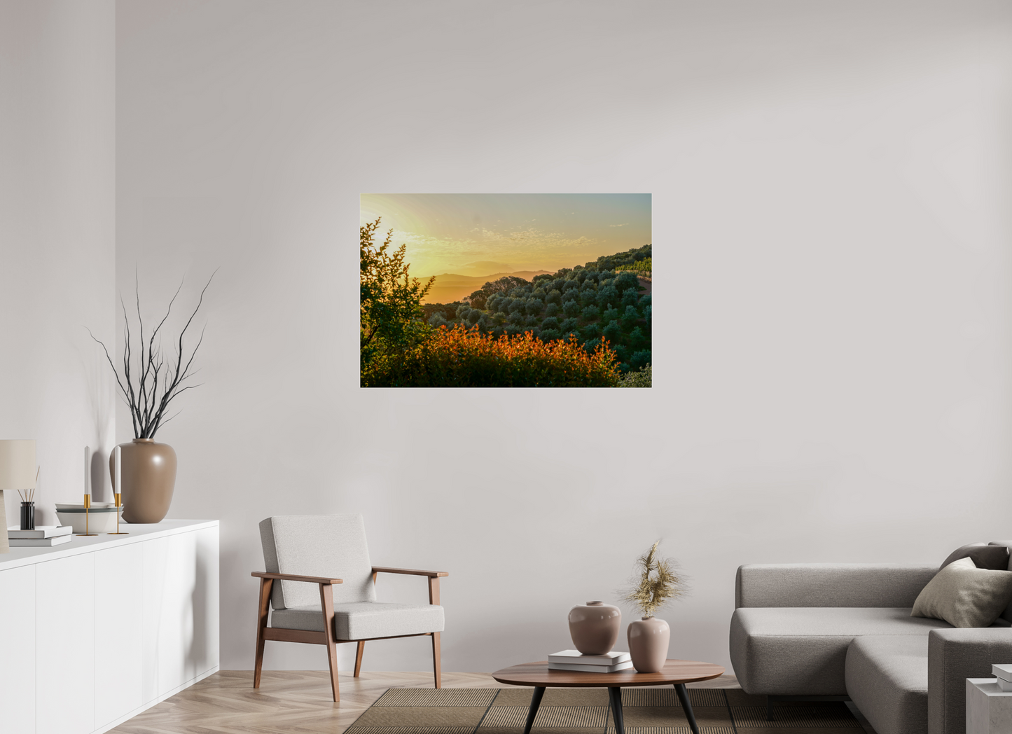 120 x 80 cm, Photo Print Under Acrylic Glass Stellenbosch fields
