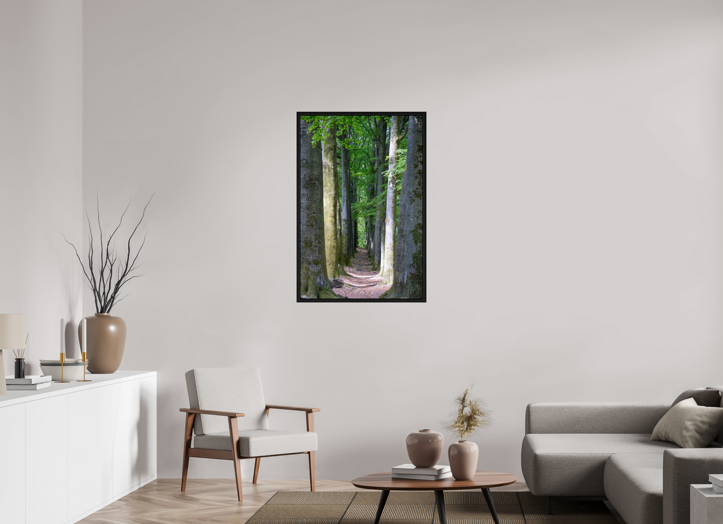 70 x 105 cm, Floater Frame Emerald Corridor