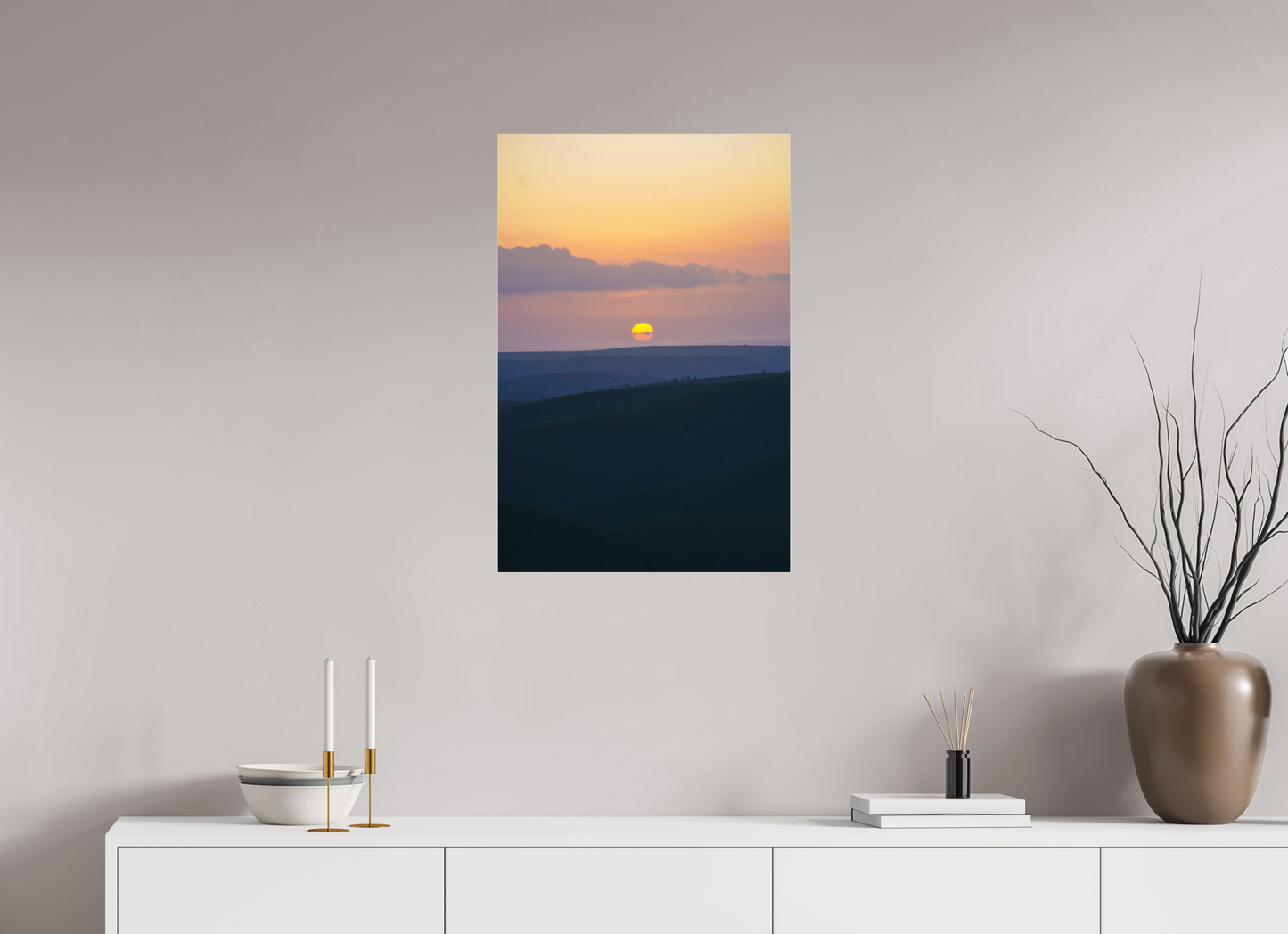 50 x 75 cm, Photo Print Under Acrylic Glass African Sunset