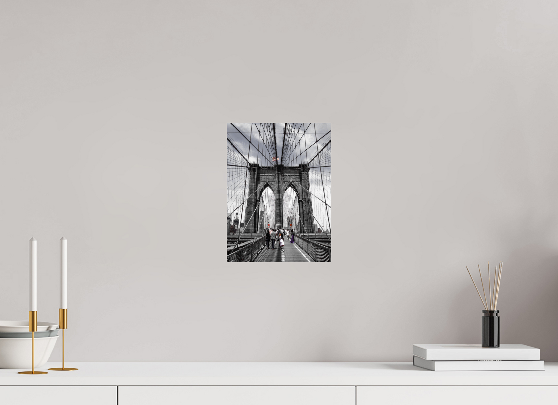 21 x 28 cm, Photo Print Under Acrylic Glass Brooklyn Bridge
