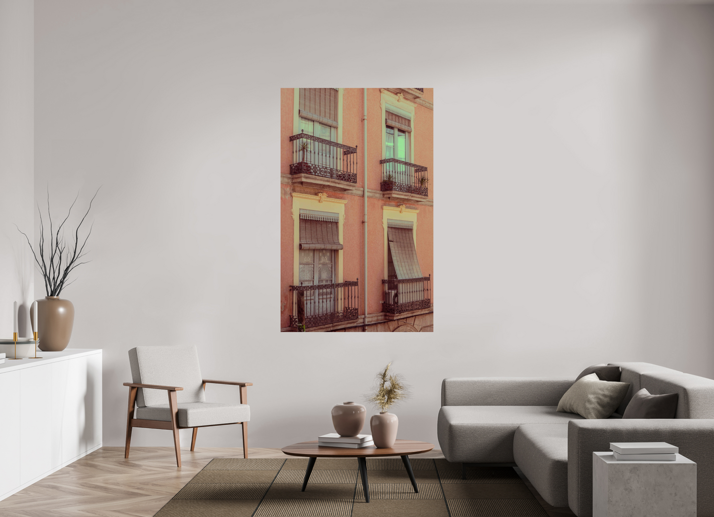 110 x 176 cm, Photo Print On Fuji Crystal DP II Ventanas rosas