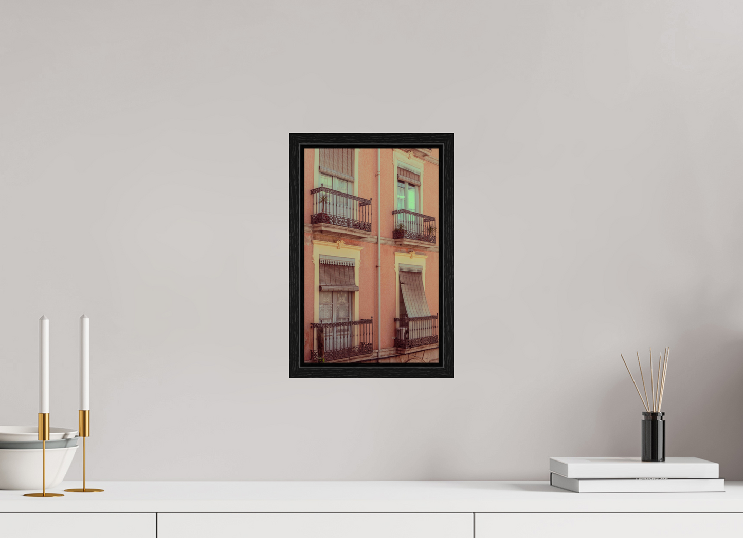 20 x 32 cm, Floater Frame Ventanas rosas