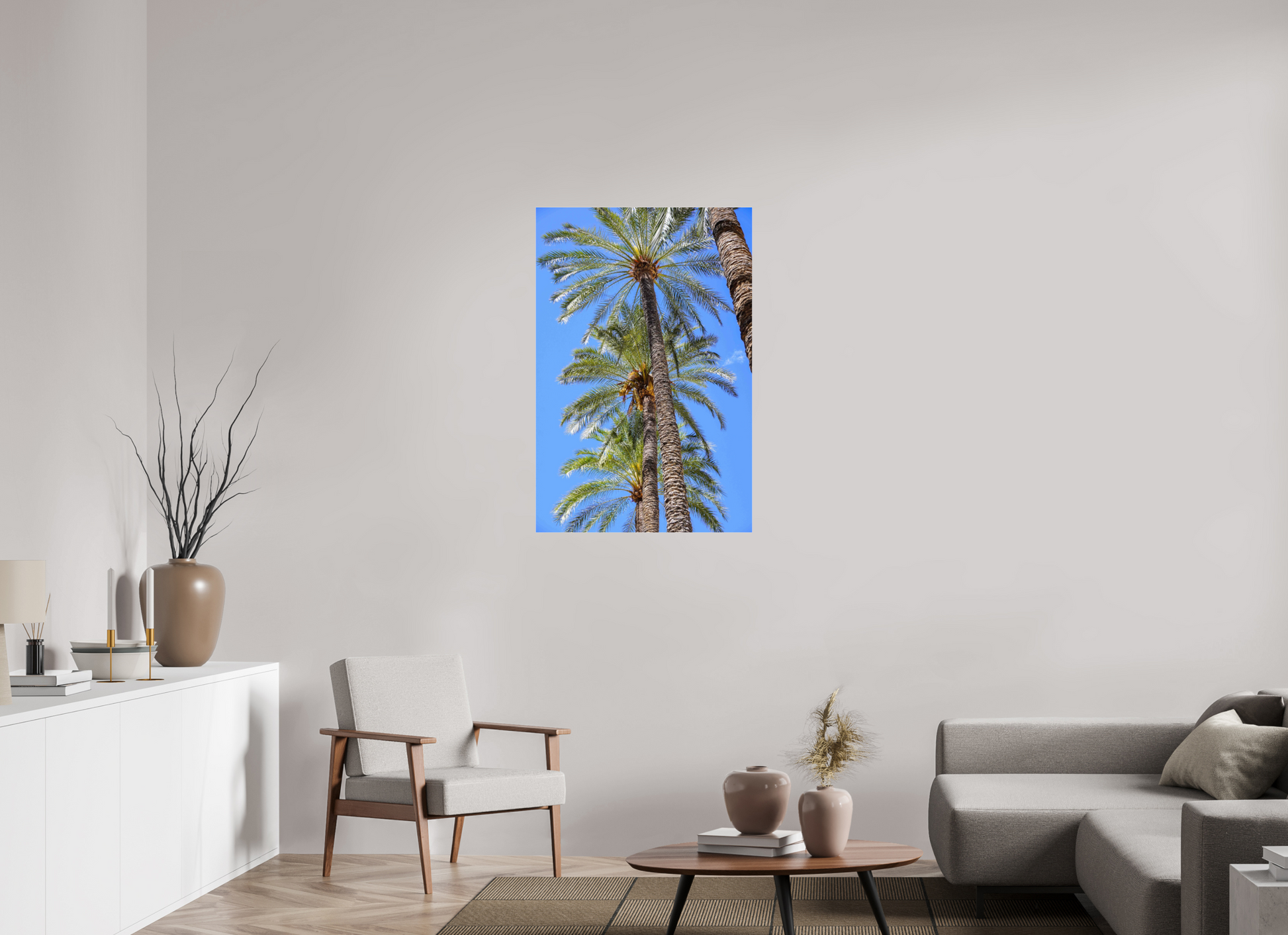 70 x 105 cm, Photo Print Under Acrylic Glass Palmeras