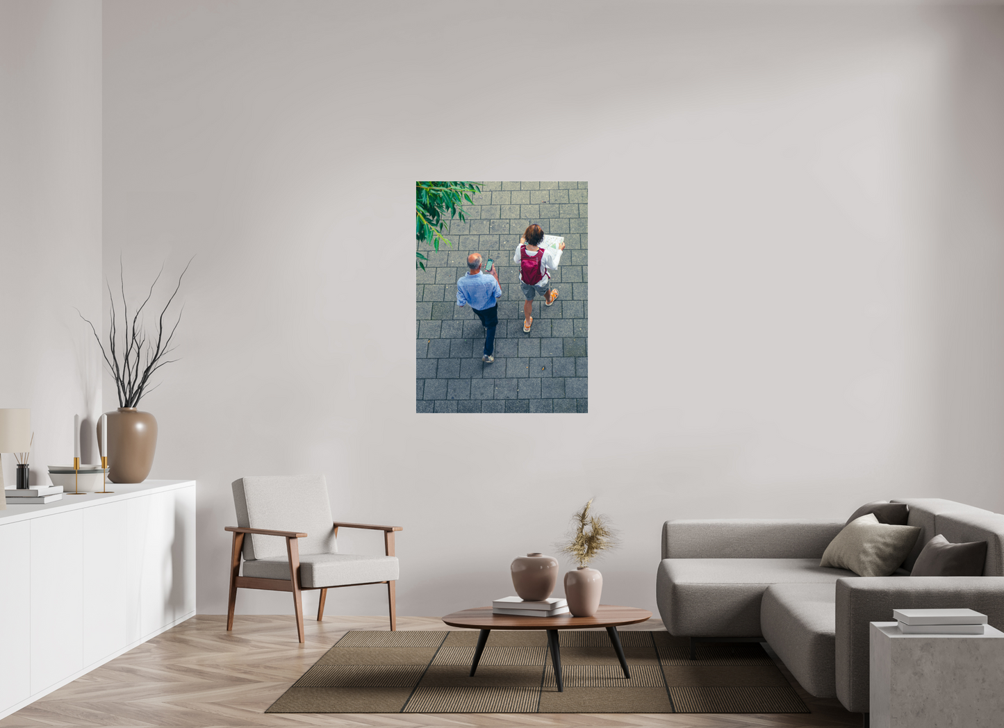 90 x 121,4 cm, Photo Print Under Acrylic Glass Map vs. mobile