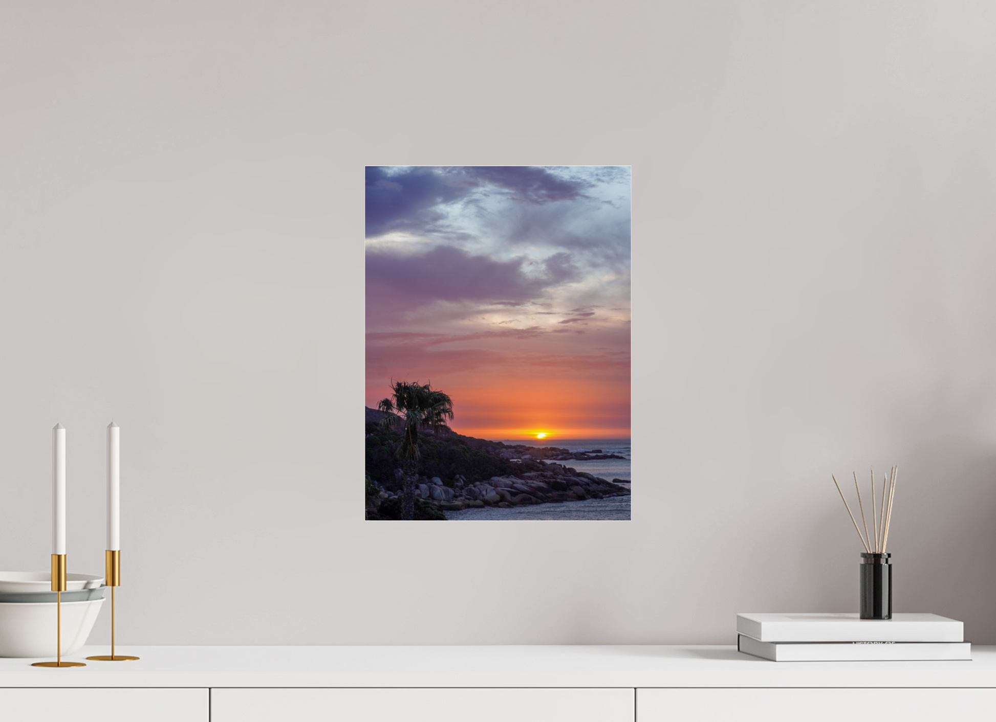 30 x 40 cm, Photo Print Under Acrylic Glass Sunset Camps Bay