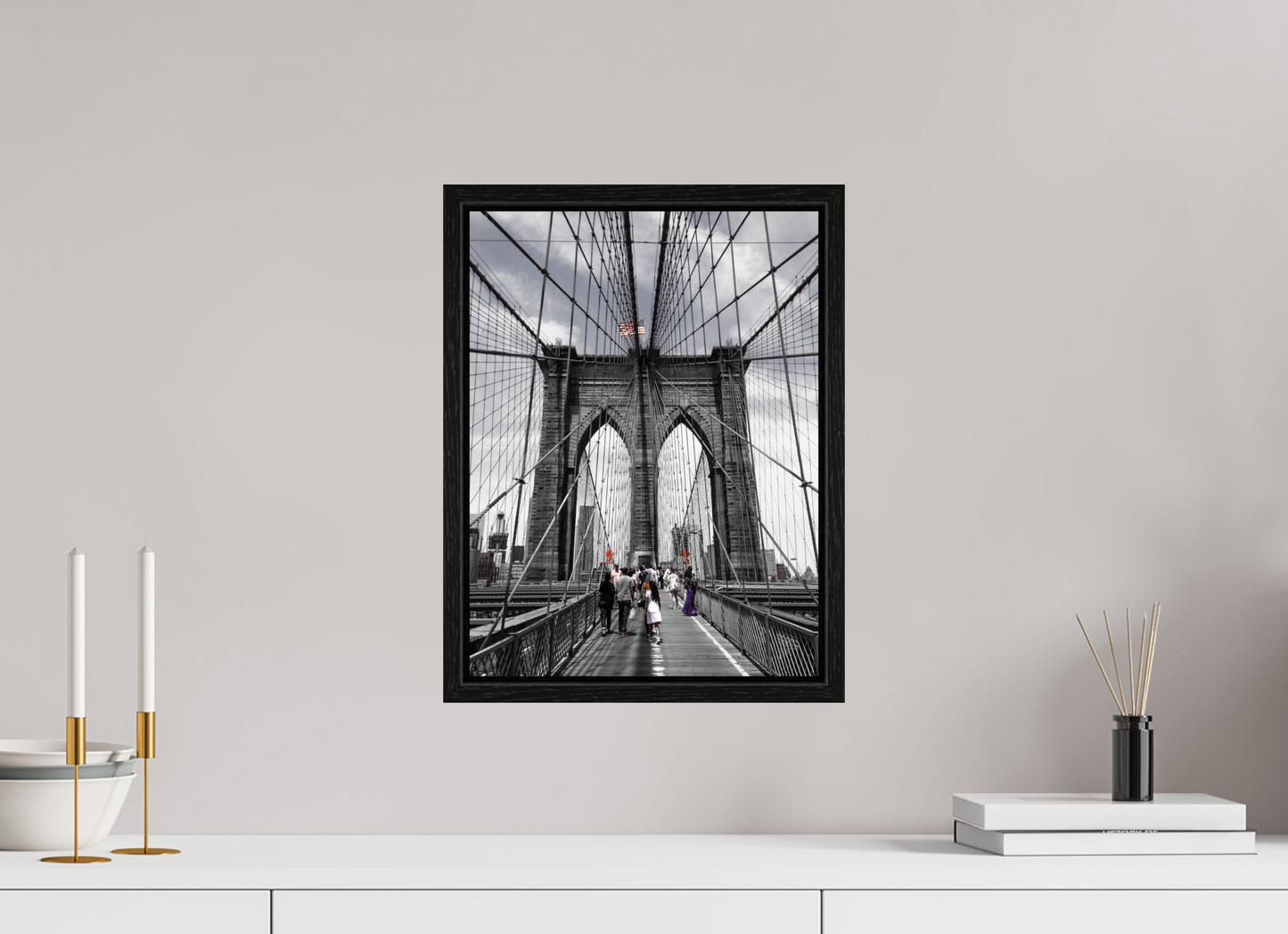 30 x 40 cm, Floater Frame Brooklyn Bridge