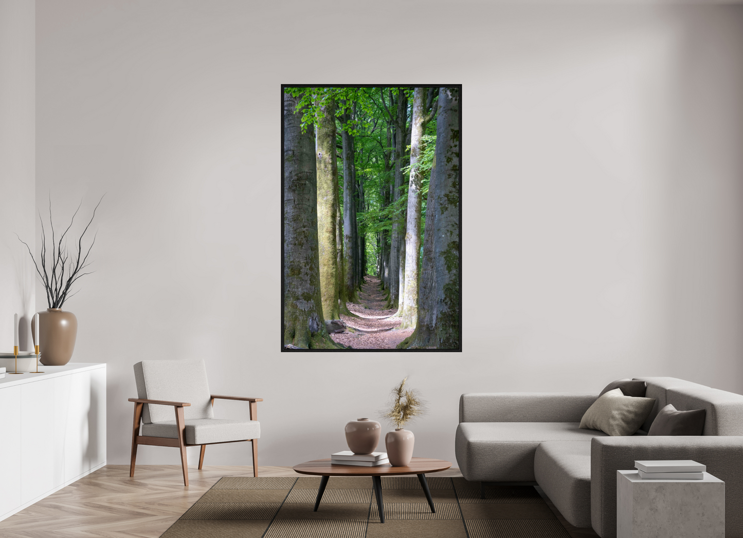 120 x 180 cm, Floater Frame Emerald Corridor