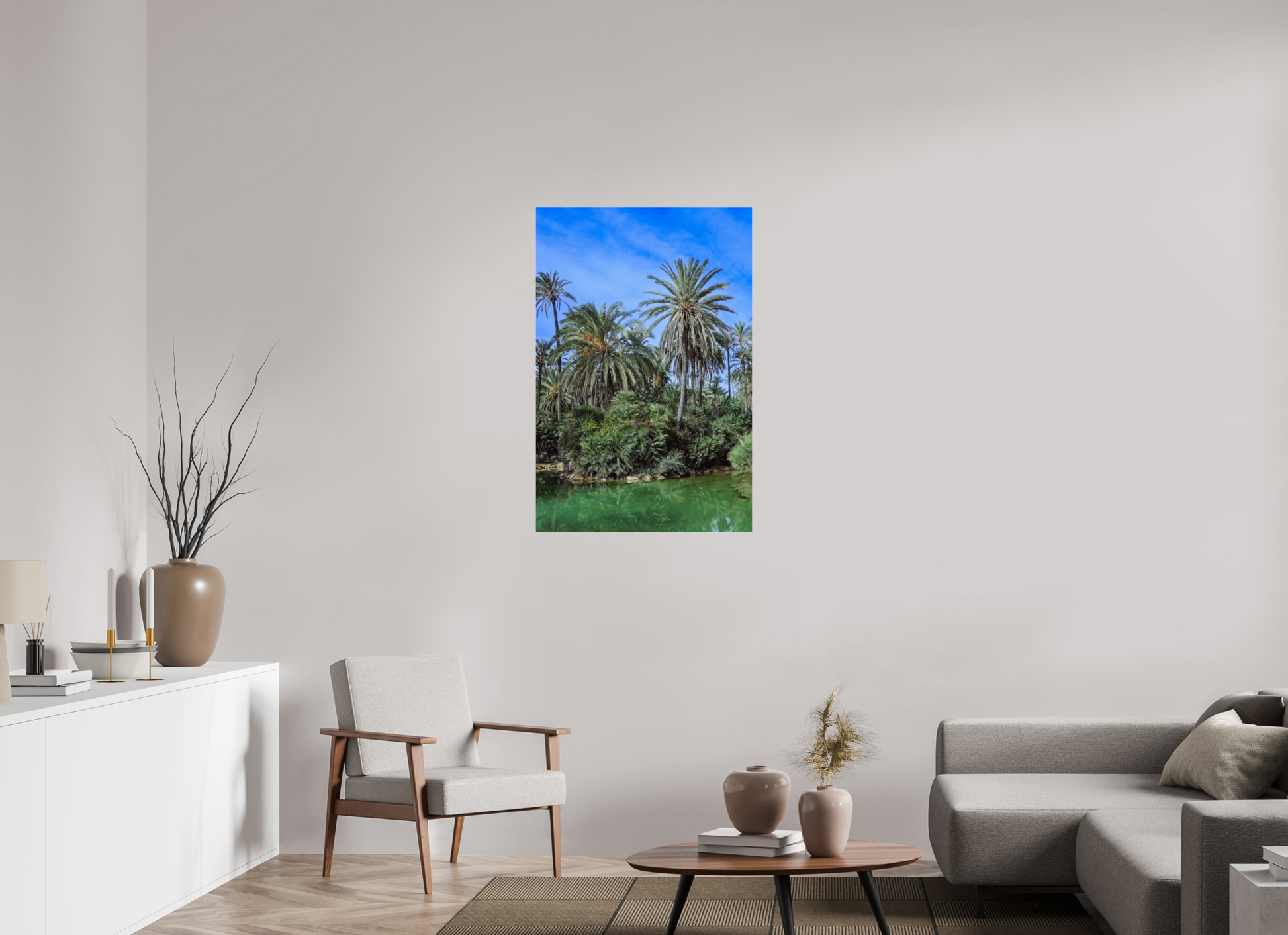 70 x 105 cm, Photo Print Under Acrylic Glass Las palmeras