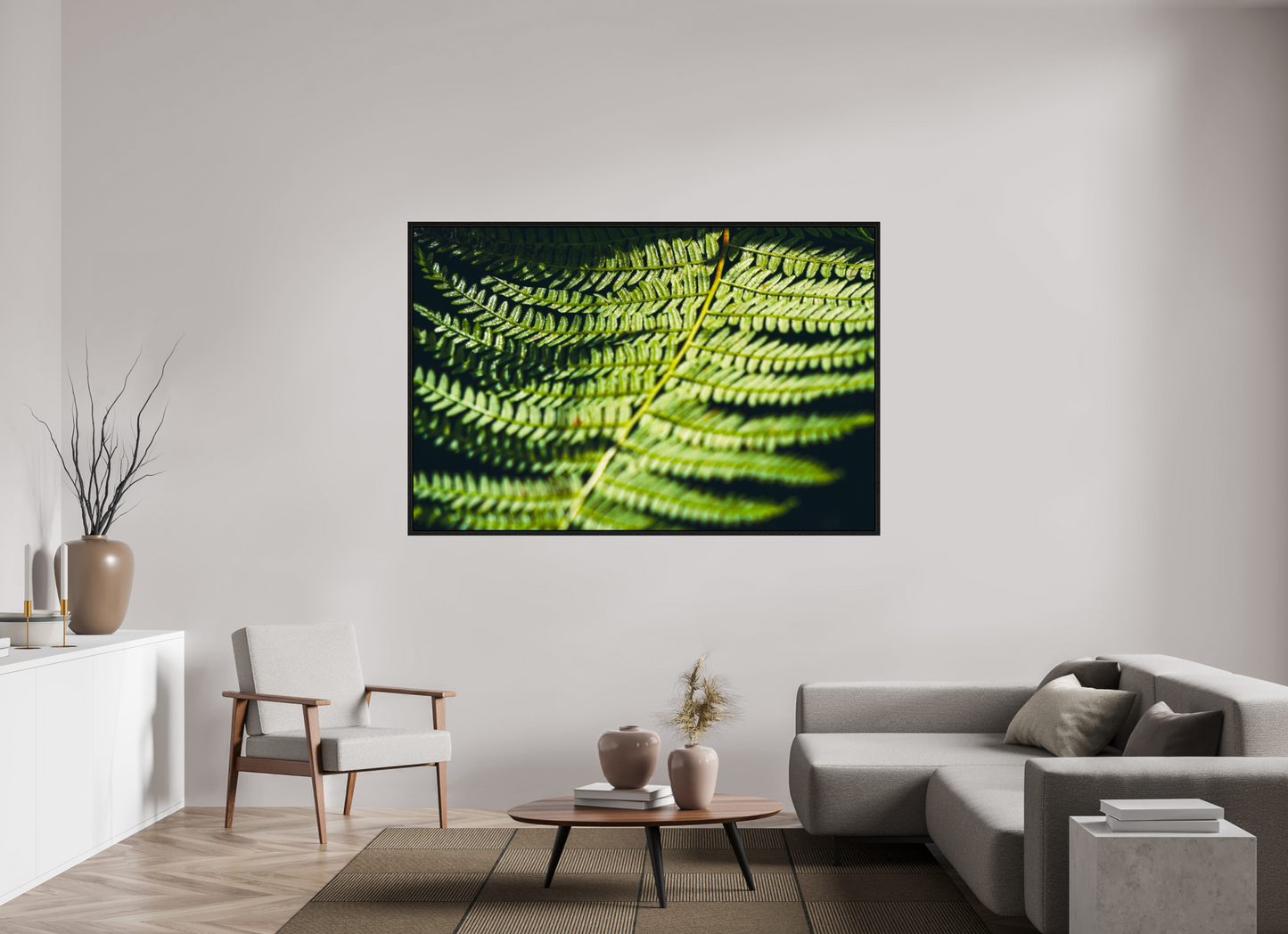 182,8 x 120 cm, Floater Frame Fern