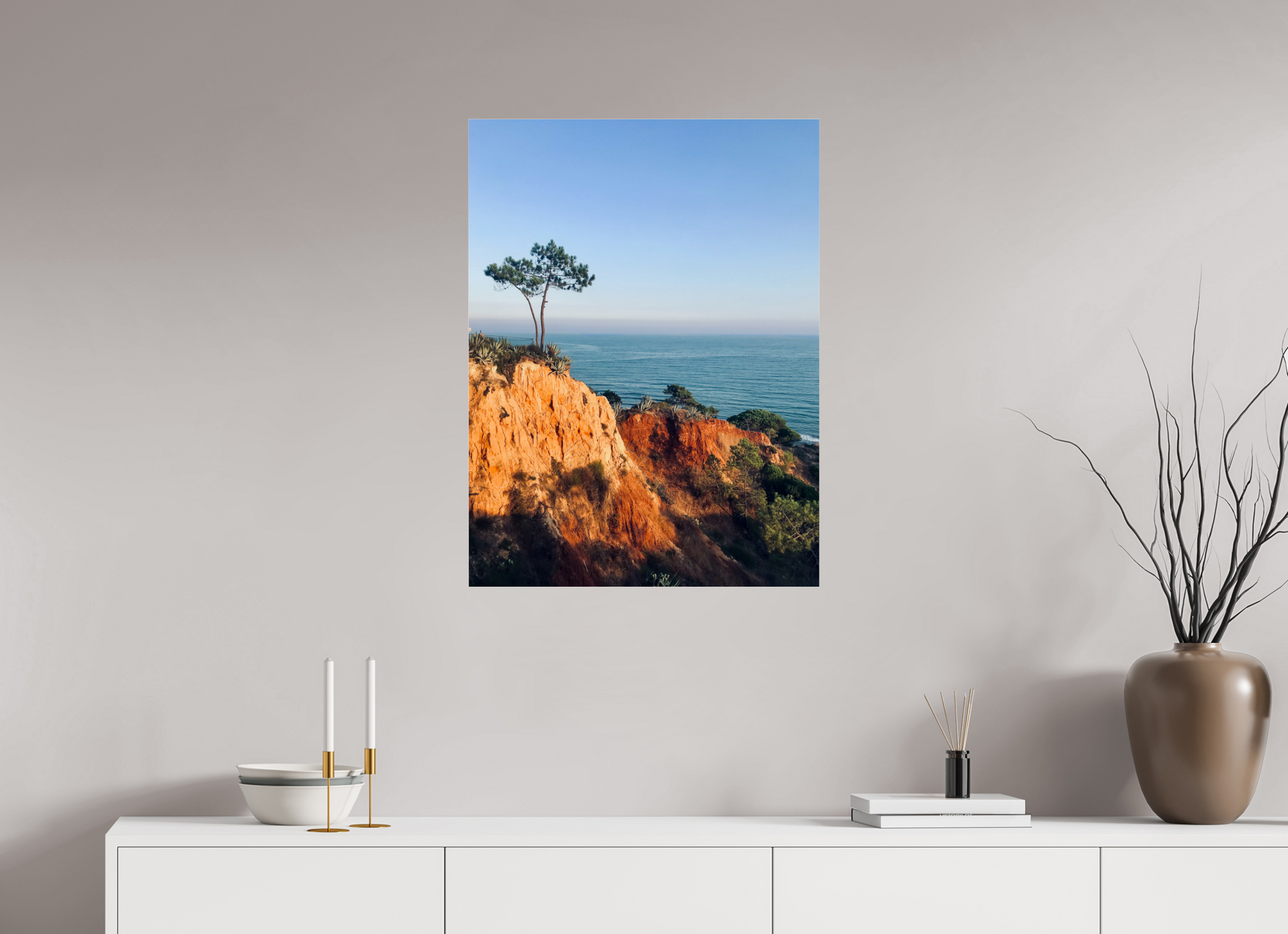 60 x 80 cm, Photo Print Under Acrylic Glass Algarve sunset