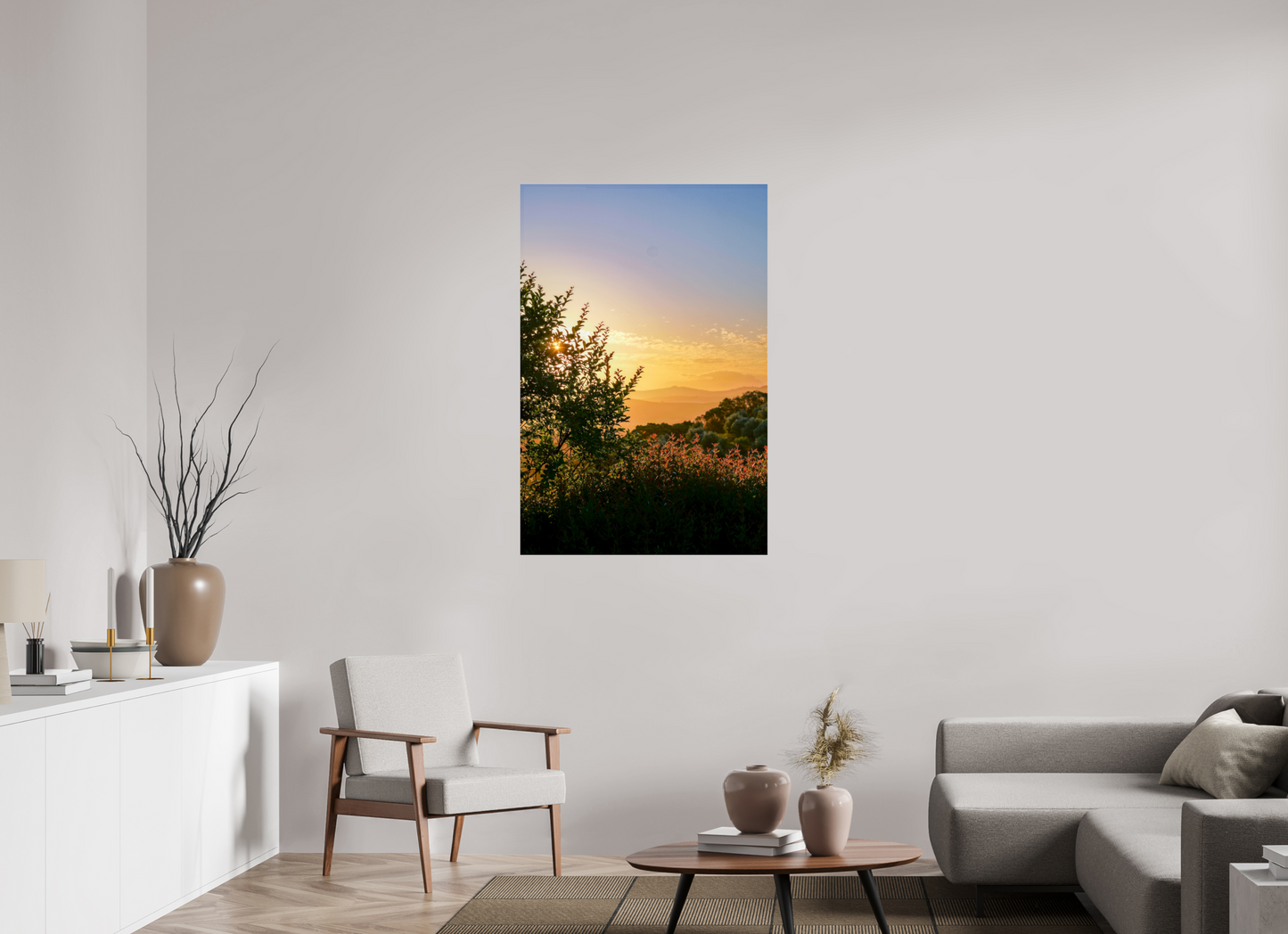80 x 120 cm, Photo Print Under Acrylic Glass Stellenbosch fields