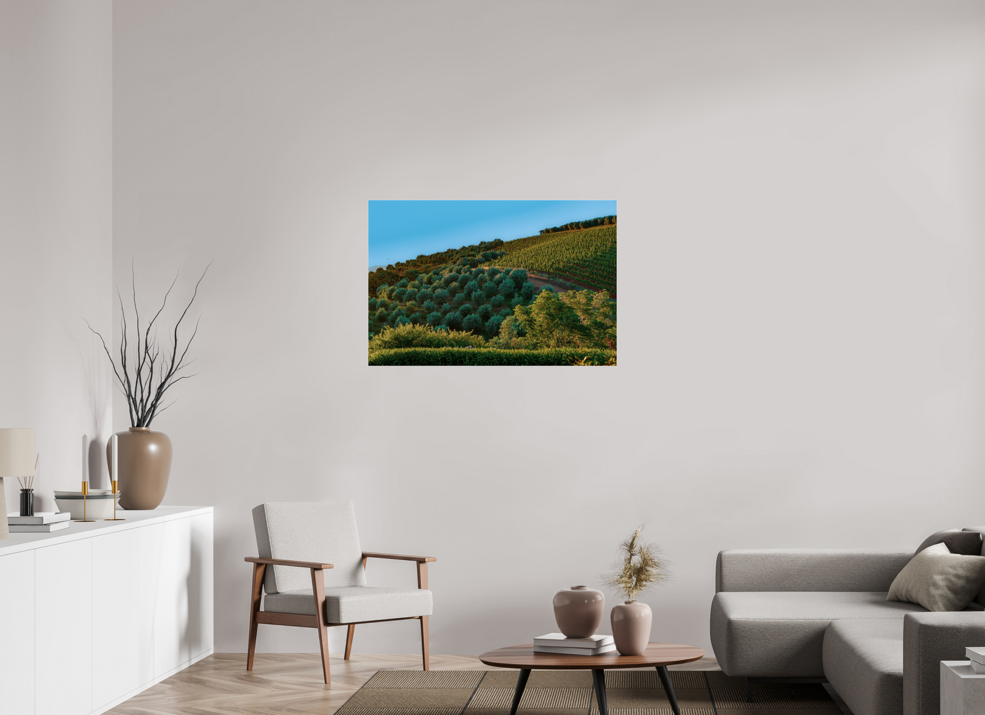 105 x 70 cm, Photo Print Under Acrylic Glass Stellenbosch fields