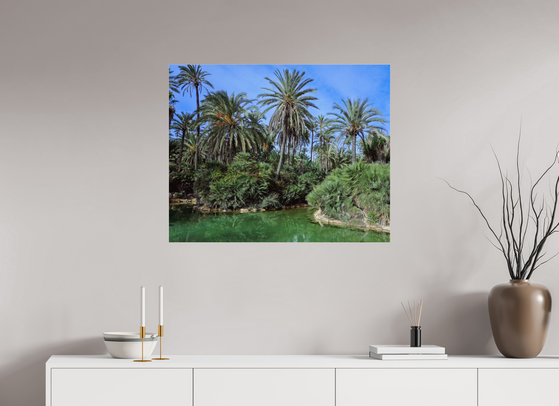 87,2 x 70 cm, Photo Print Under Acrylic Glass Las palmeras