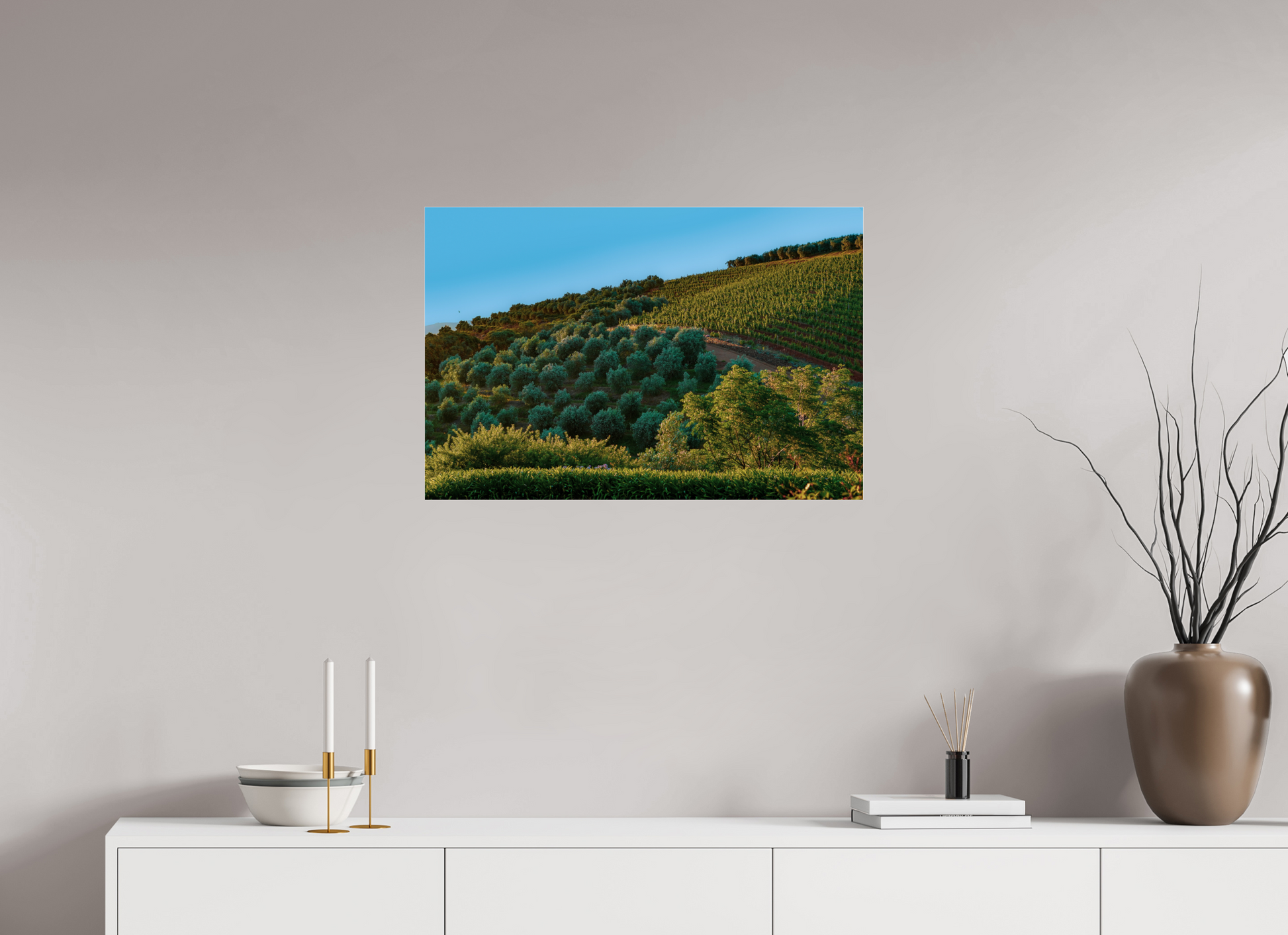 75 x 50 cm, Photo Print Under Acrylic Glass Stellenbosch fields