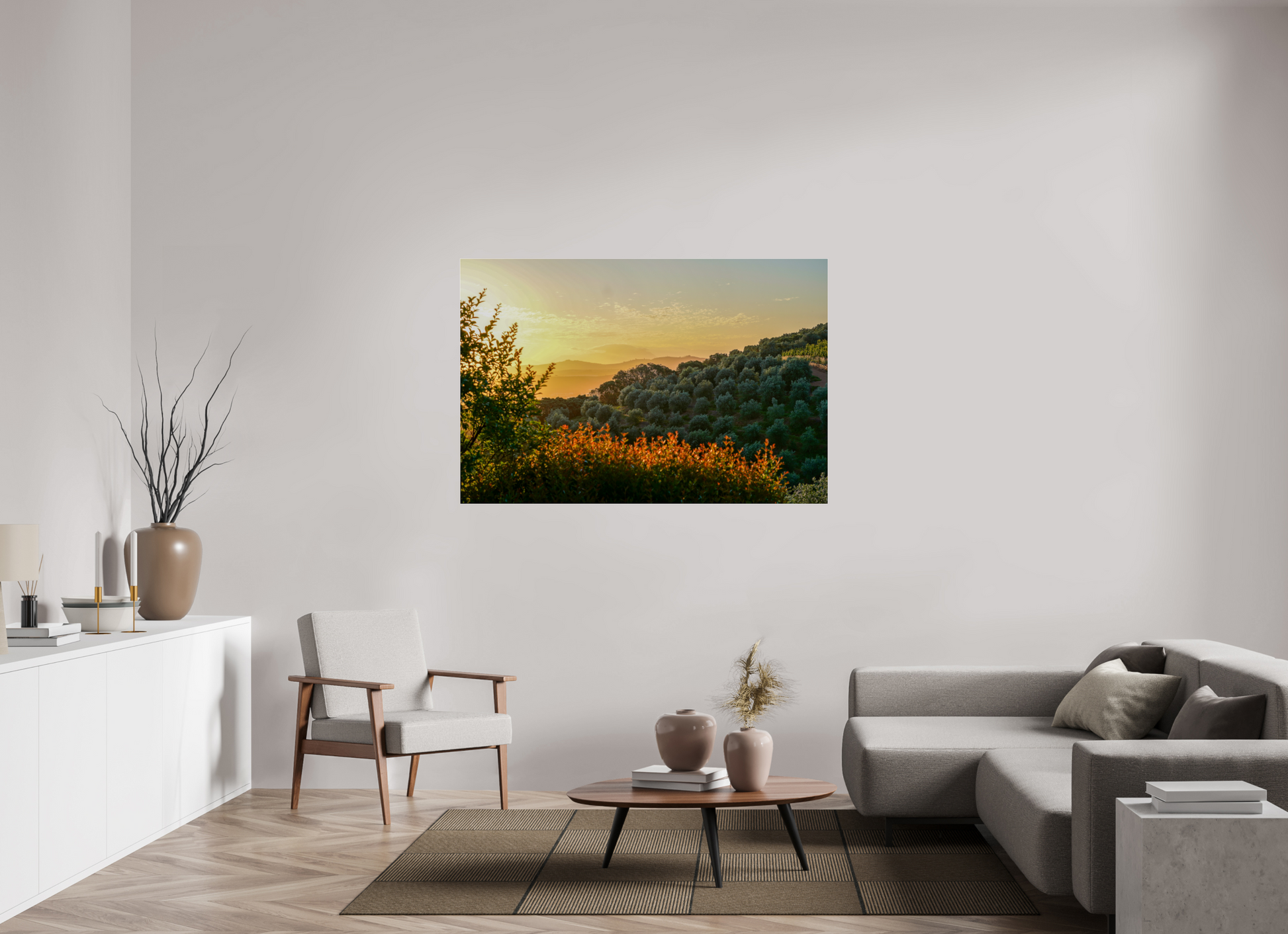 150 x 100 cm, Photo Print Under Acrylic Glass Stellenbosch fields