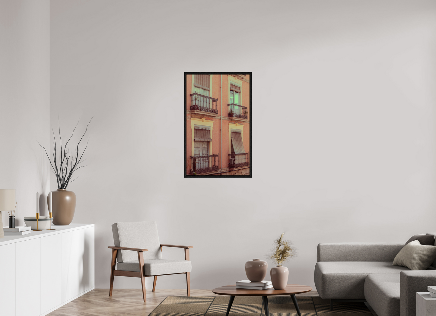 60 x 96 cm, Floater Frame Ventanas rosas
