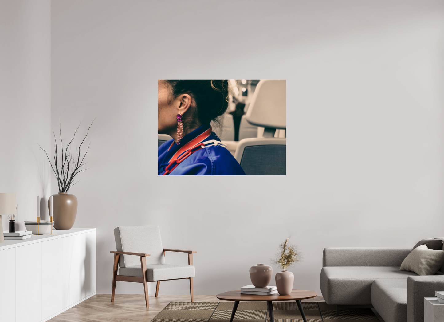 120 x 90 cm, Photo Print Under Acrylic Glass The girl on the train