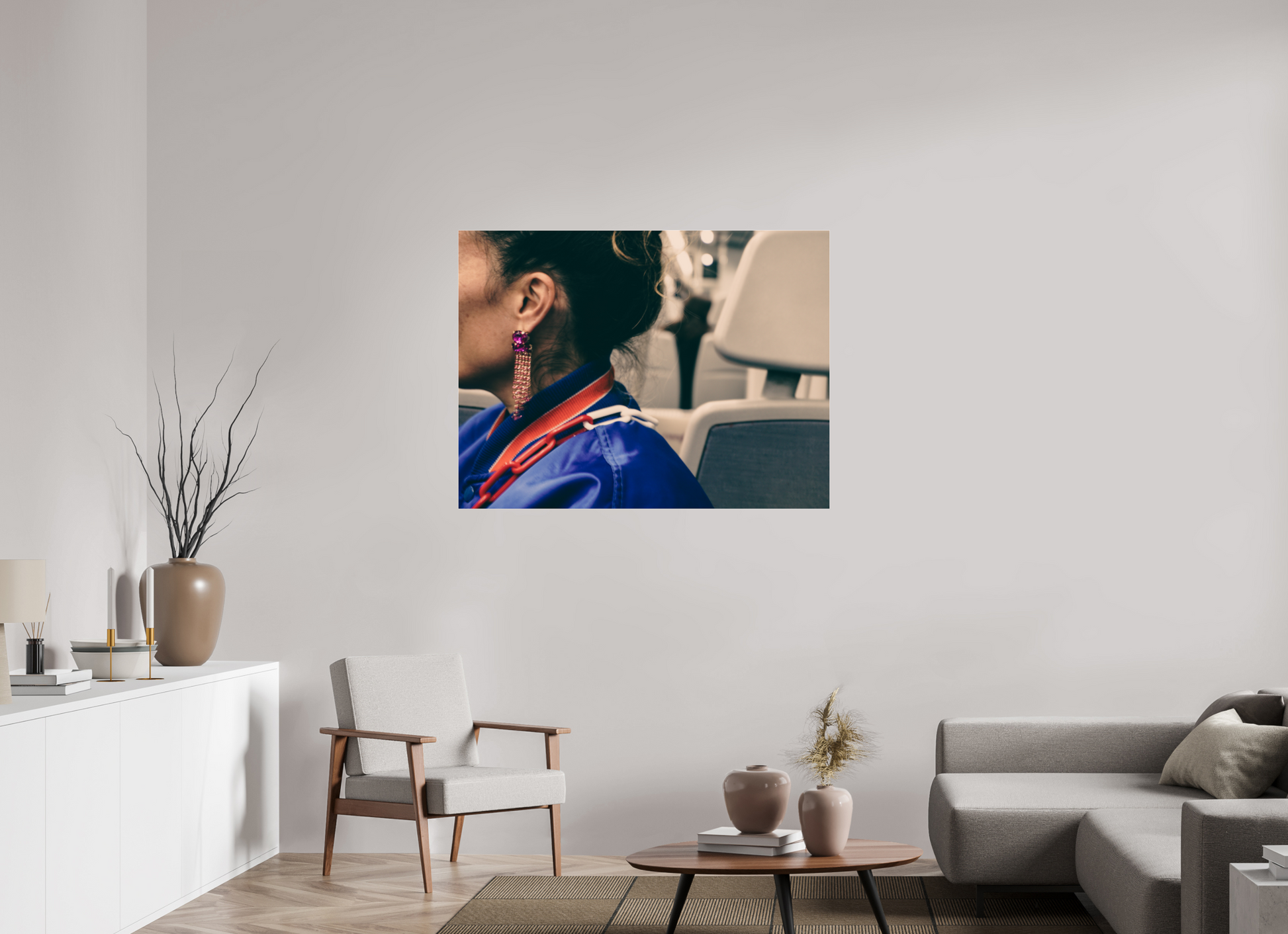120 x 90 cm, Photo Print Under Acrylic Glass The girl on the train