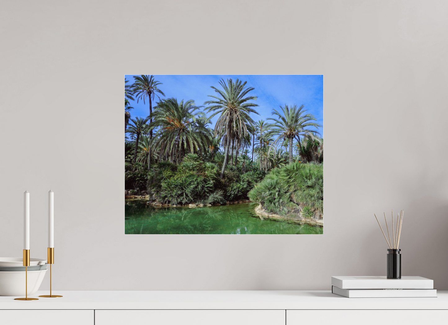 49,8 x 40 cm, Photo Print Under Acrylic Glass Las palmeras