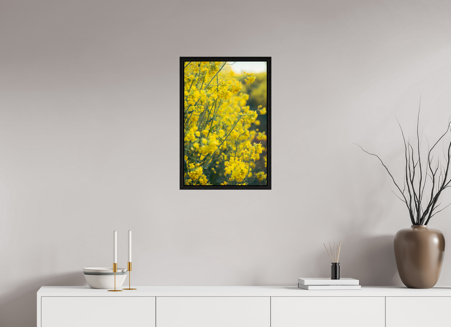 40 x 60 cm, Floater Frame Golden Bloom