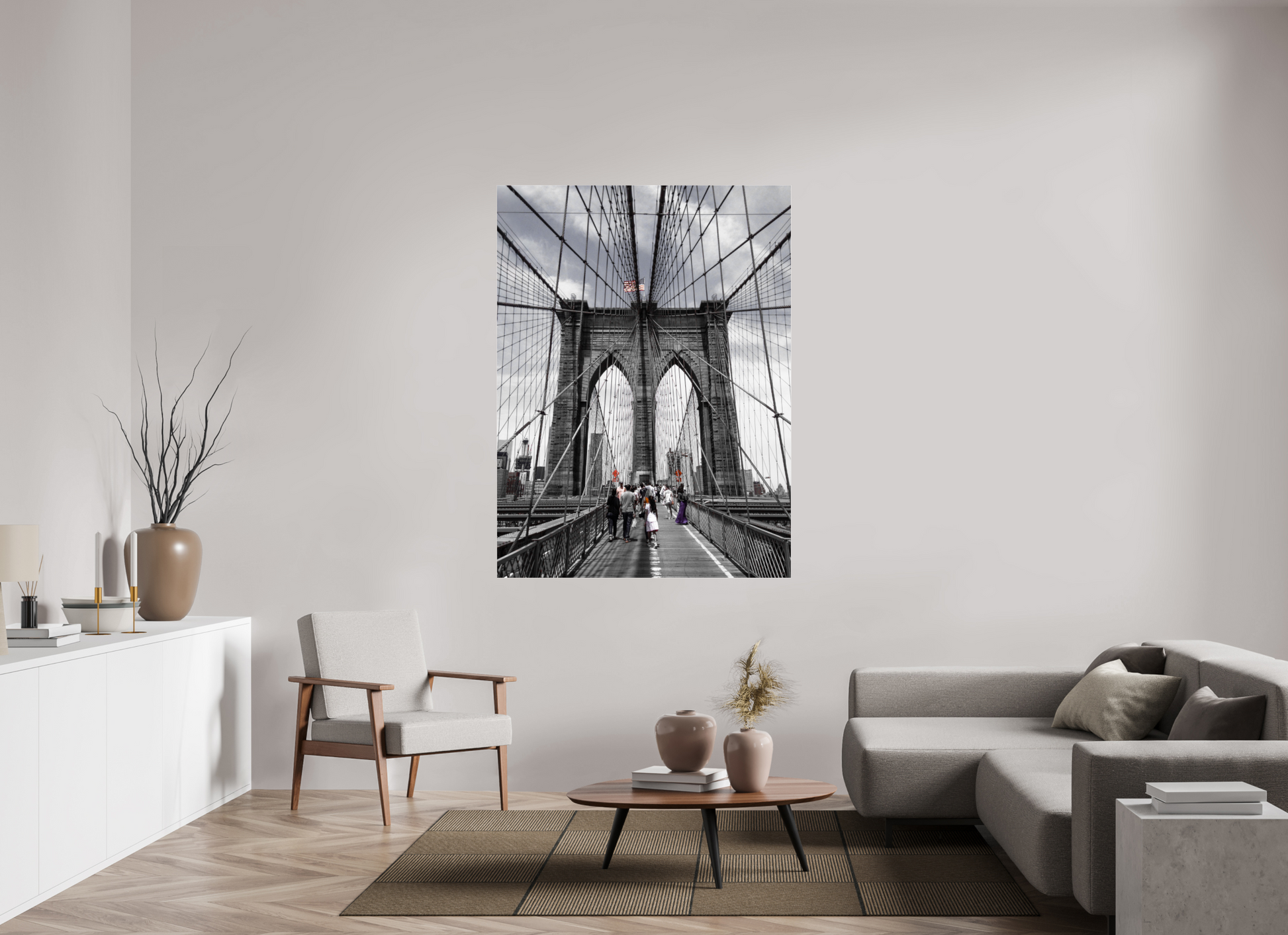 120 x 160 cm, Photo Print Under Acrylic Glass Brooklyn Bridge