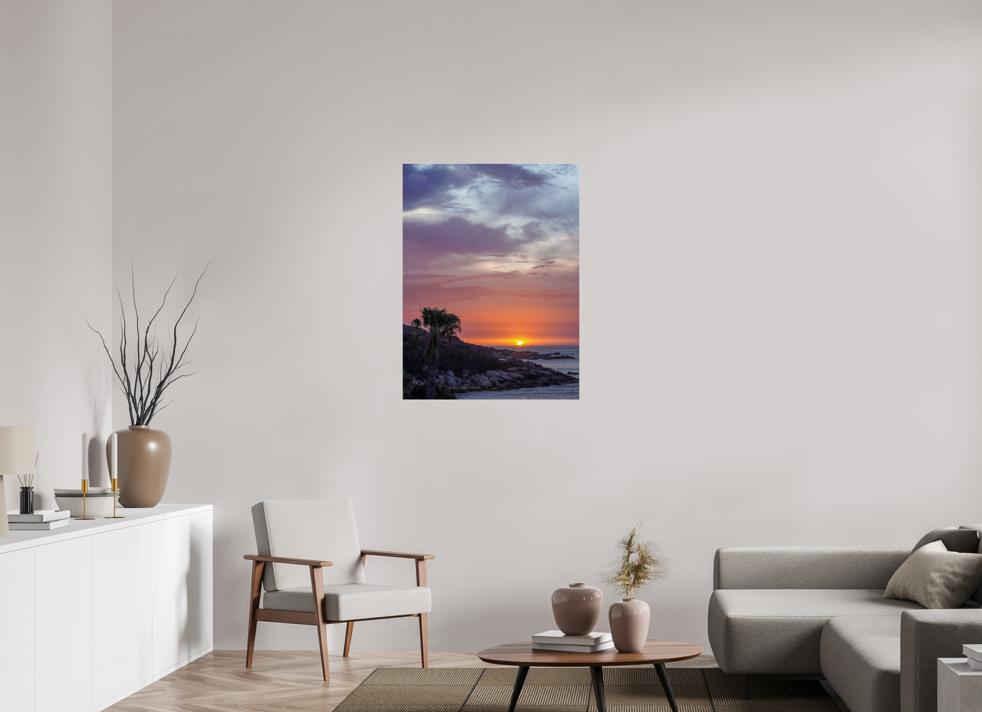 75 x 100 cm, Photo Print Under Acrylic Glass Sunset Camps Bay