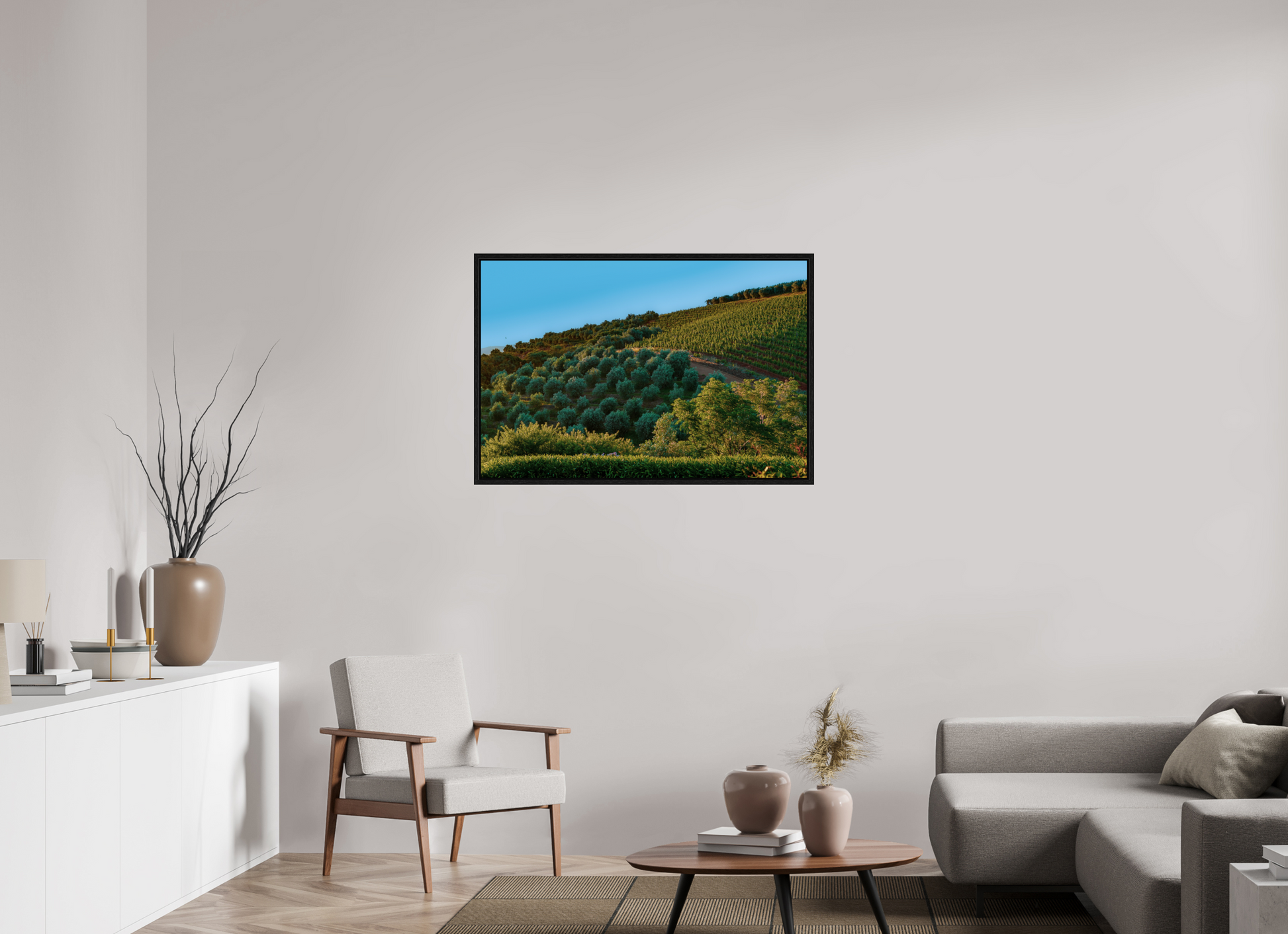 105 x 70 cm, Floater Frame Stellenbosch fields