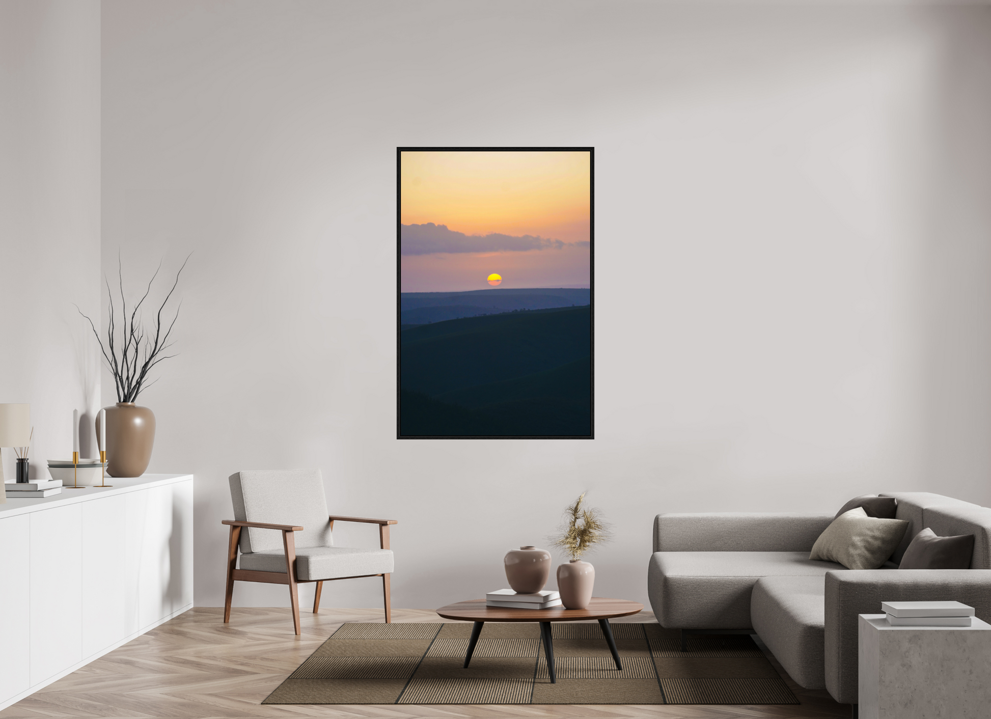 100 x 150 cm, Floater Frame African Sunset
