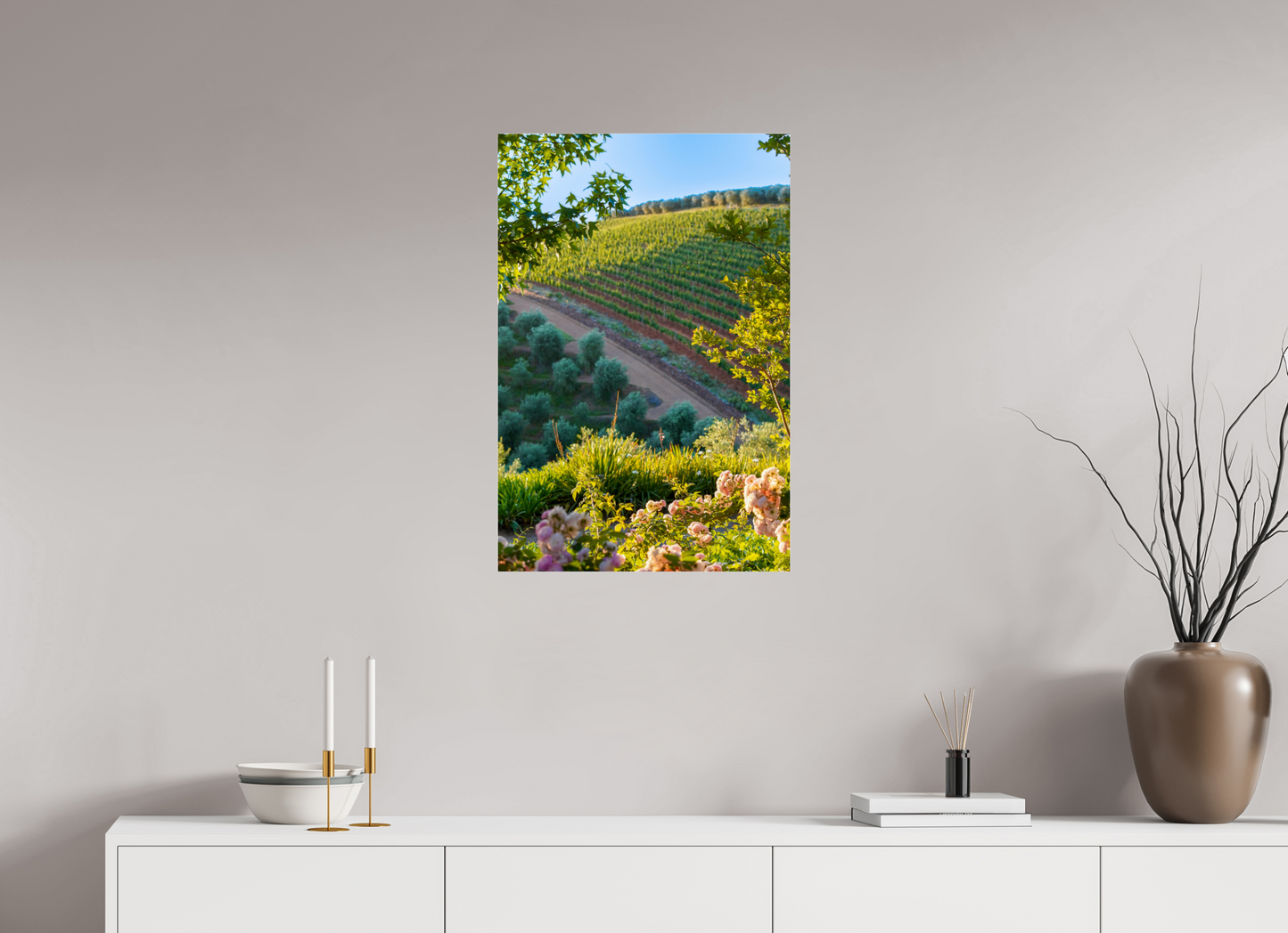 50 x 75 cm, Photo Print Under Acrylic Glass Stellenbosch fields