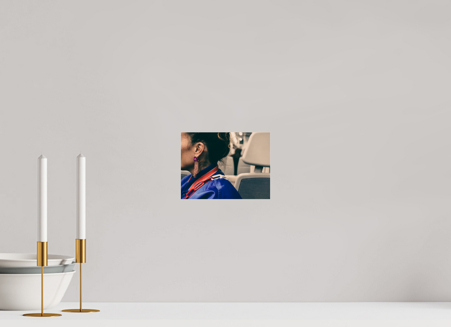 20 x 15 cm, Photo Print Under Acrylic Glass The girl on the train