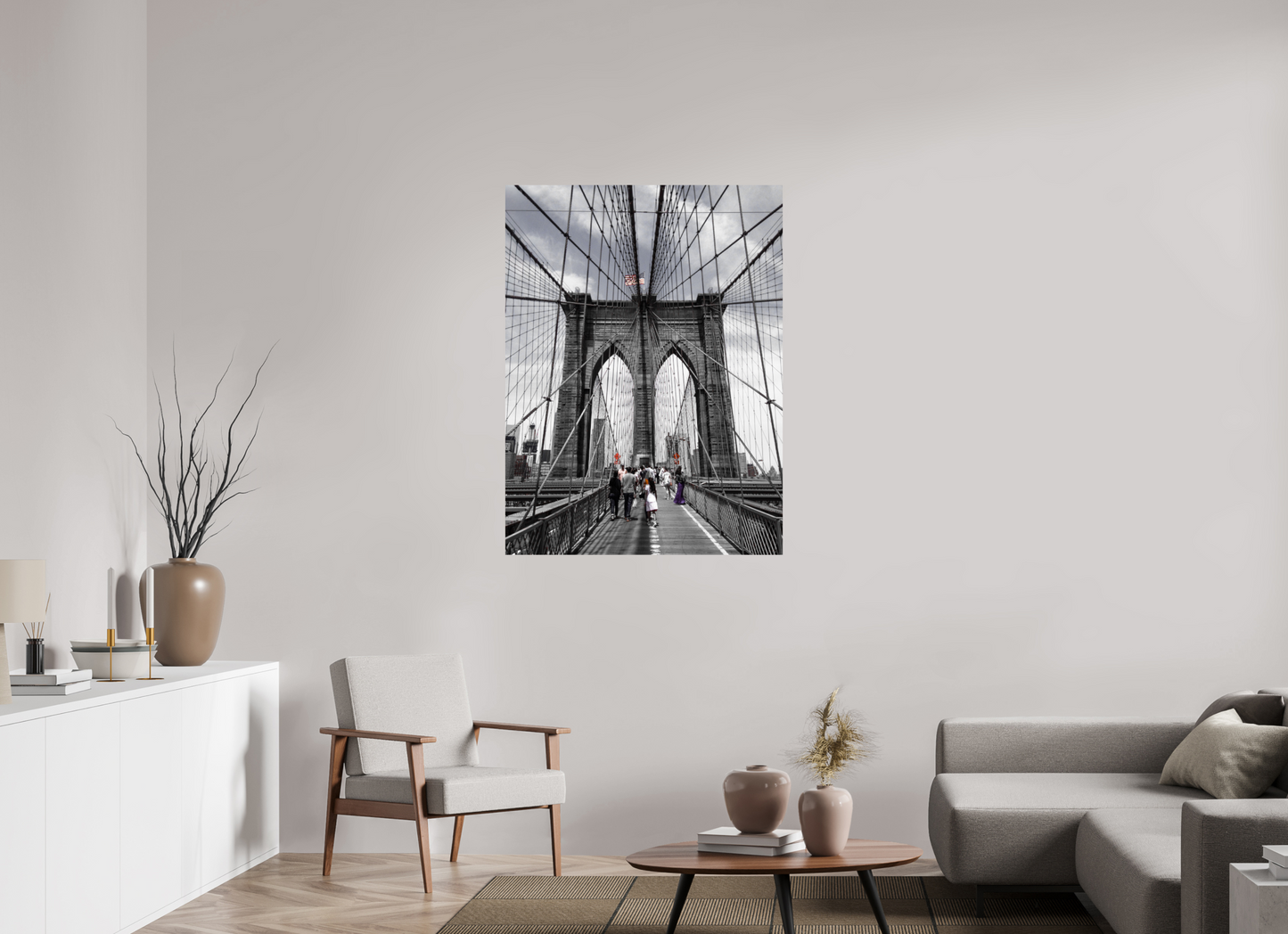 90 x 120 cm, Photo Print On Fuji Crystal DP II Brooklyn Bridge