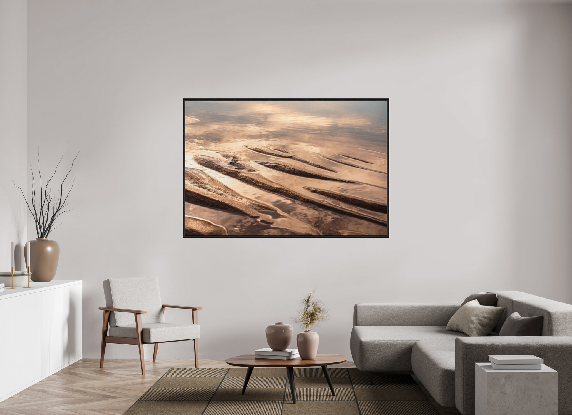 180 x 120 cm, Floater Frame Sand ridge