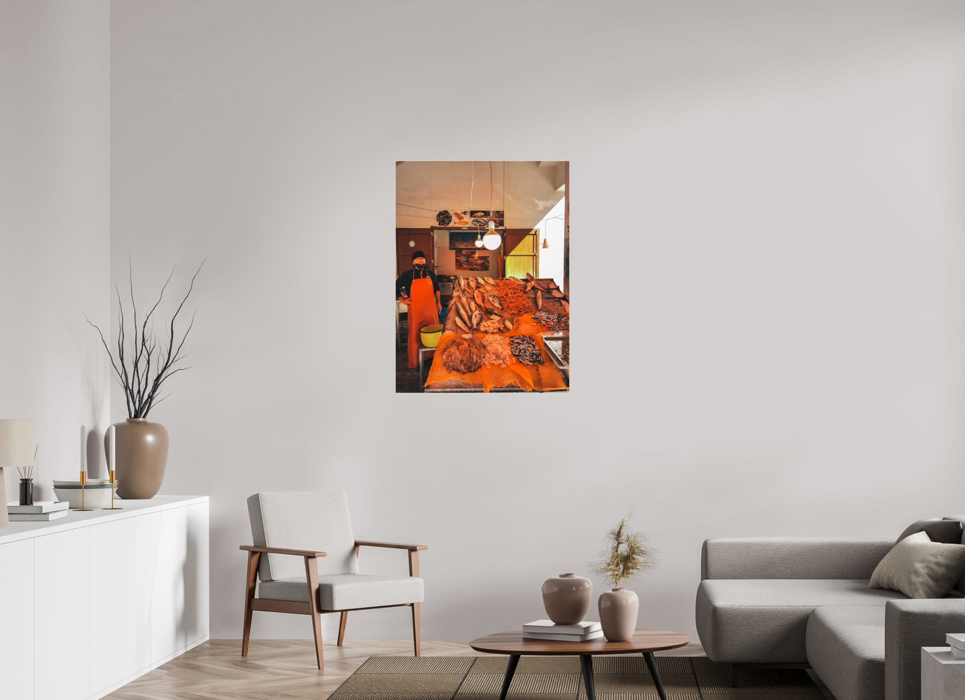 75 x 100 cm, Photo Print Under Acrylic Glass Fish in Palermo