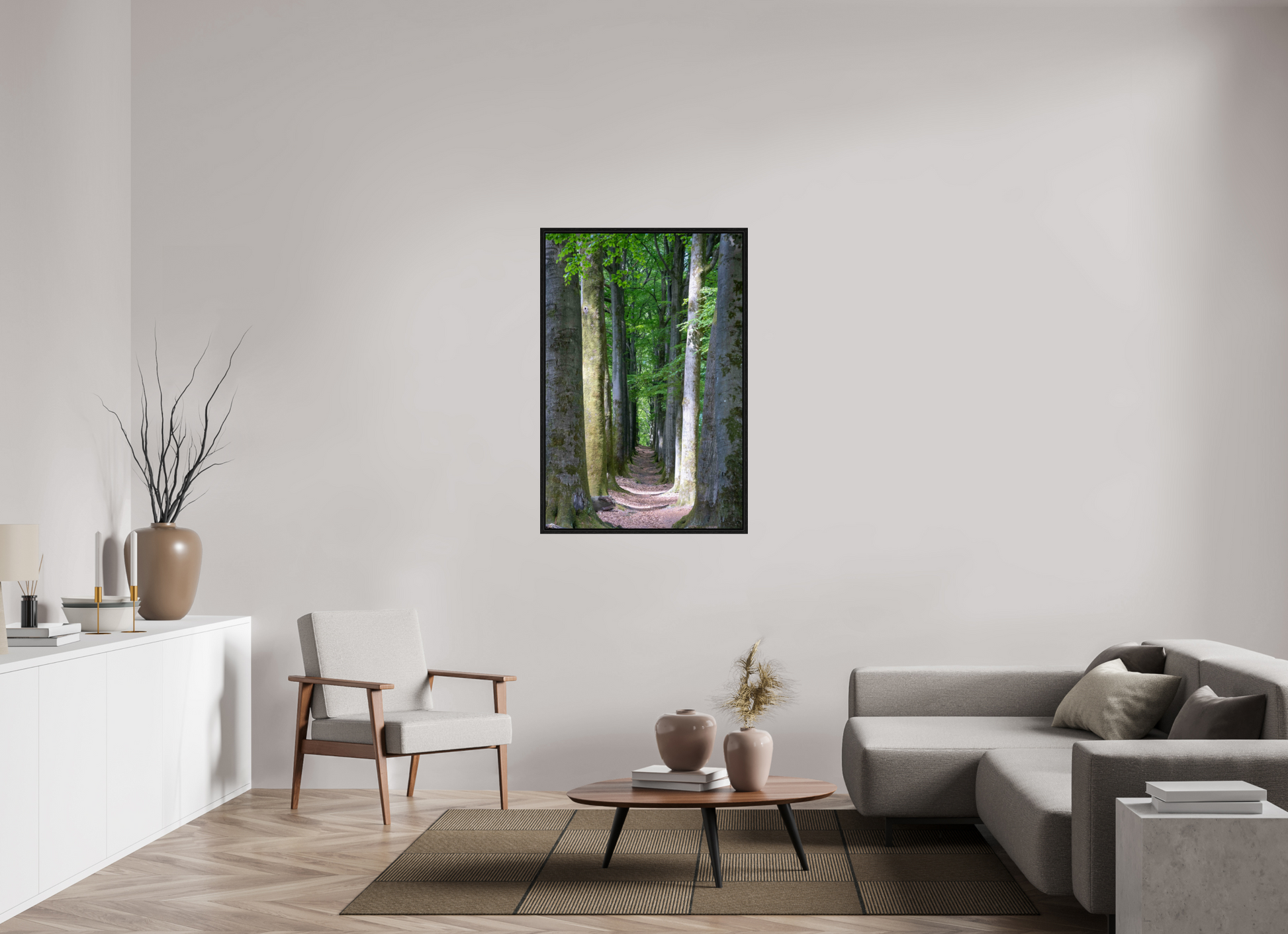 80 x 120 cm, Floater Frame Emerald Corridor
